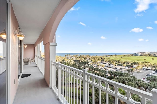 balcony with a water view