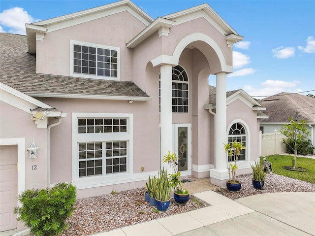 view of front of home with a garage