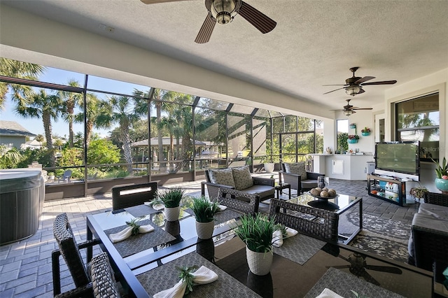 view of sunroom