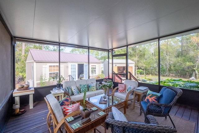 view of sunroom