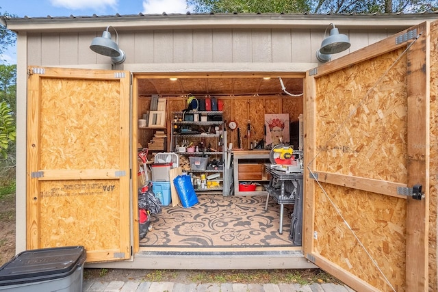 view of storage area