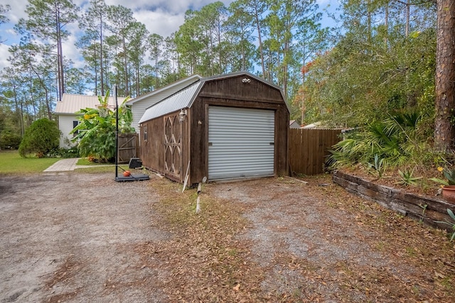 view of garage