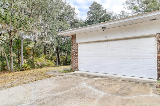 view of garage