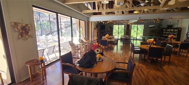 dining area featuring hardwood / wood-style floors