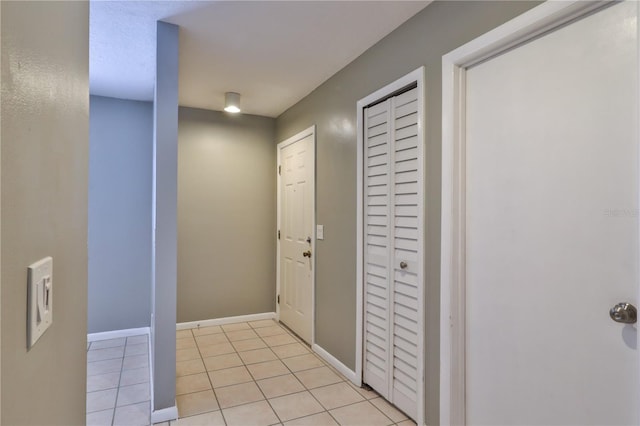 interior space featuring light tile patterned floors