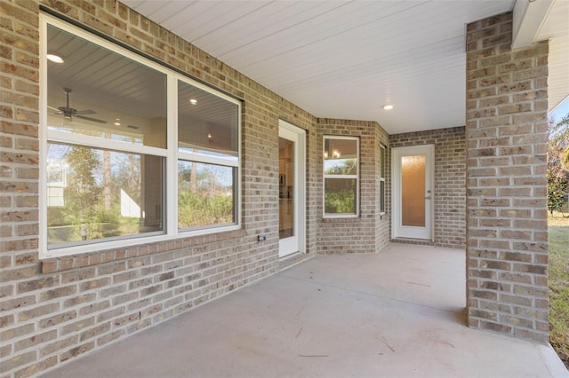 view of patio / terrace with ceiling fan