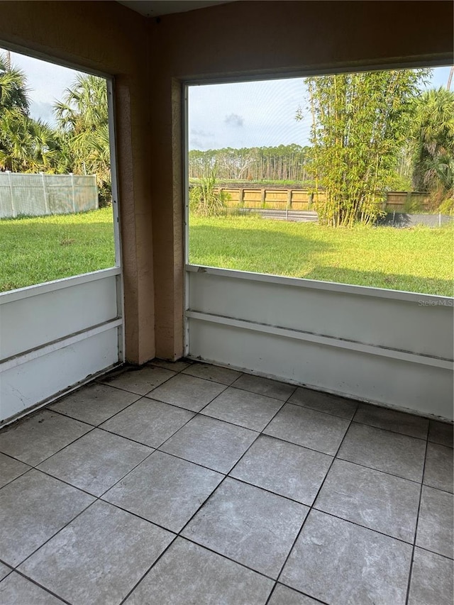 view of unfurnished sunroom