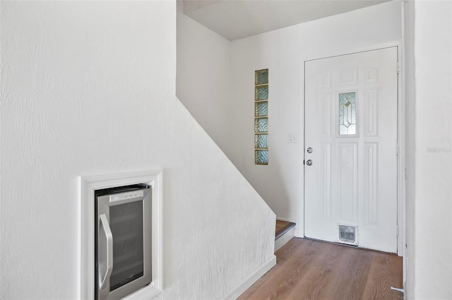 foyer with dark wood-type flooring