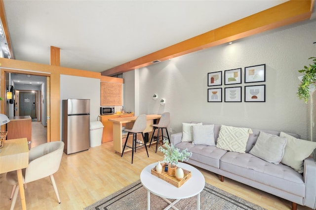 living room with hardwood / wood-style floors