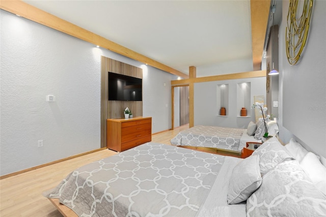 bedroom featuring light wood-type flooring