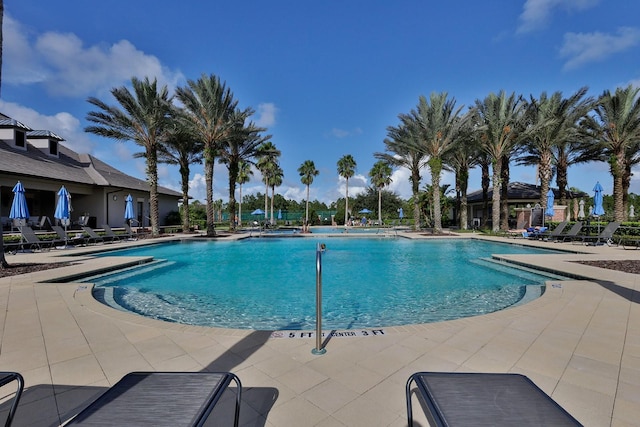 view of pool with a patio area