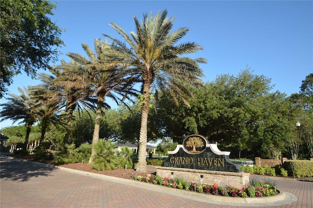 view of community sign