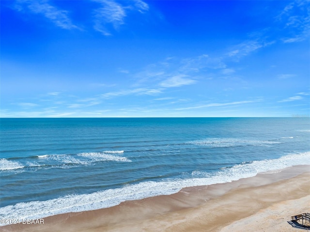 view of water feature featuring a beach view