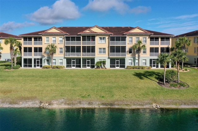 view of property with a water view