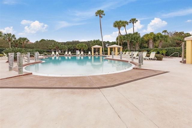 view of pool with a patio area