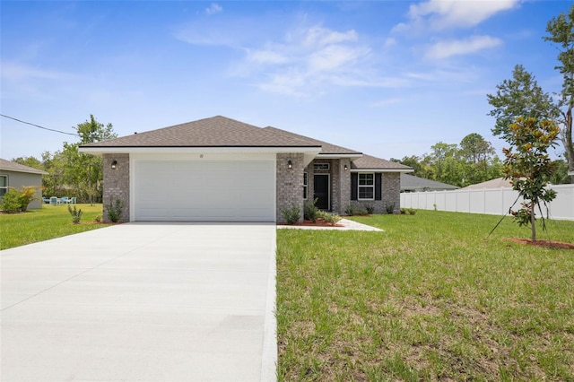 10 Zinc Pl, Palm Coast, FL 32164 - ranch-style house with an attached garage, brick siding, and driveway