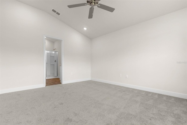10 Zinc Pl, Palm Coast, FL 32164 - carpeted spare room featuring lofted ceiling, a ceiling fan, baseboards, and recessed lighting