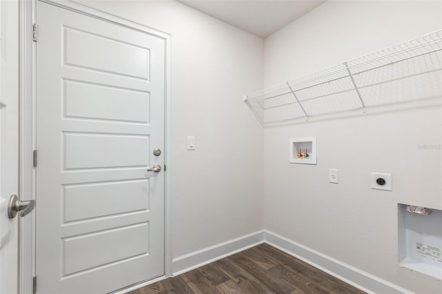 10 Zinc Pl, Palm Coast, FL 32164 - washroom with electric dryer hookup, hookup for a washing machine, dark wood-style flooring, and baseboards