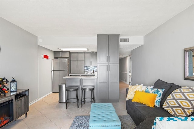 view of tiled living room