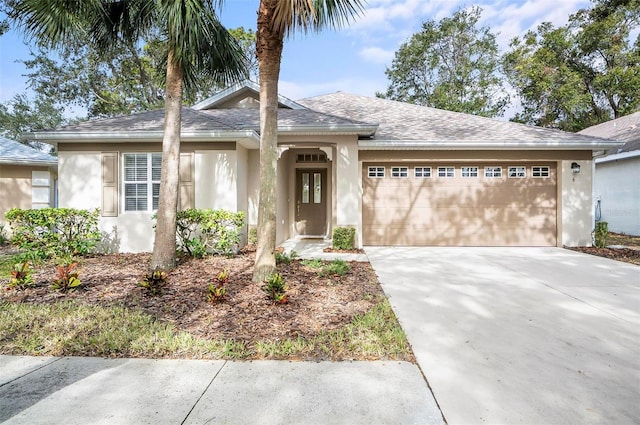 view of front of house with a garage