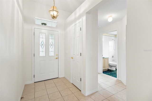 view of tiled foyer