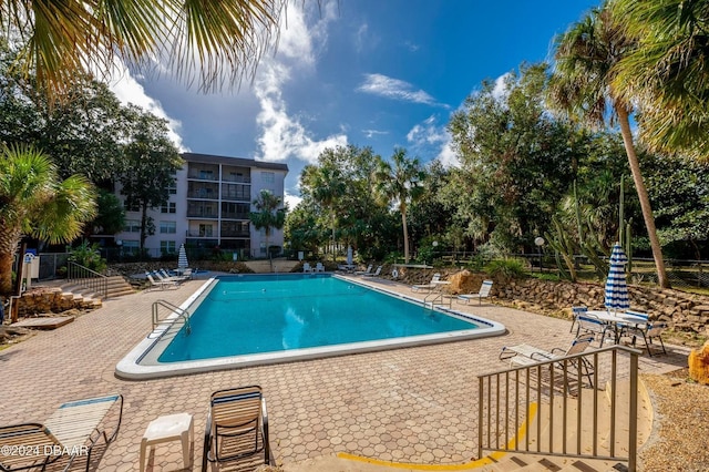 view of pool with a patio area