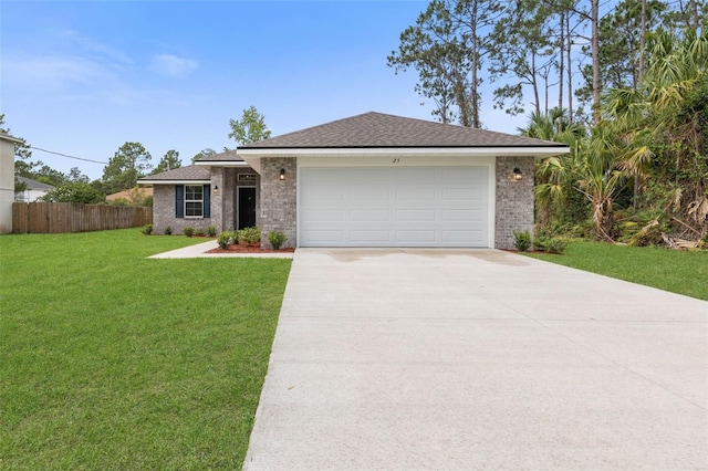 25 Port Echo Ln, Palm Coast, FL 32164 - ranch-style home featuring driveway, an attached garage, brick siding, and roof with shingles