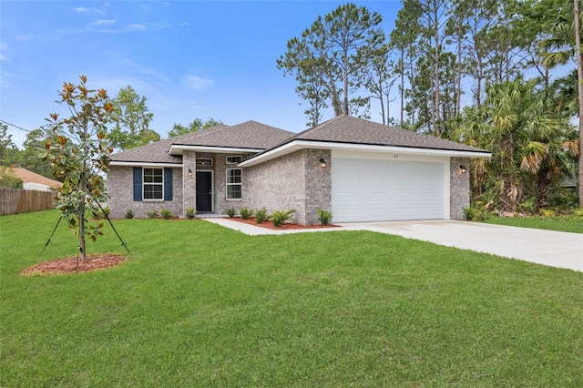 25 Port Echo Ln, Palm Coast, FL 32164 - view of front of property featuring driveway, a garage, brick siding, and roof with shingles