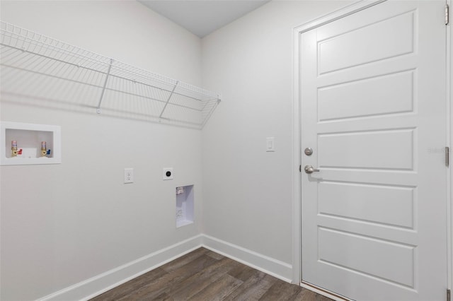 25 Port Echo Ln, Palm Coast, FL 32164 - washroom with washer hookup, electric dryer hookup, and dark wood-style floors