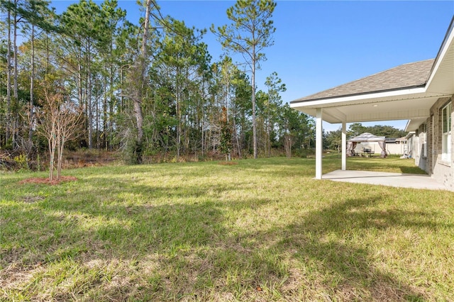 view of yard with a patio area