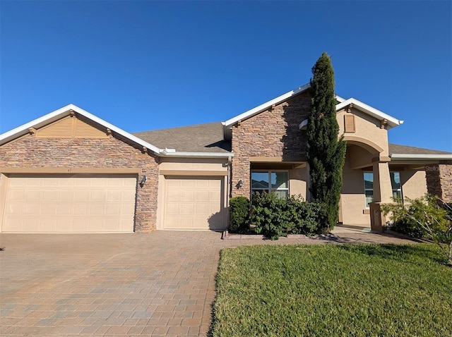 view of front of house with a garage