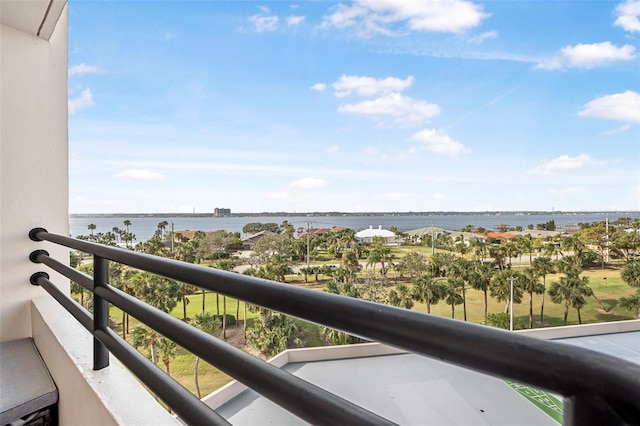 balcony with a water view