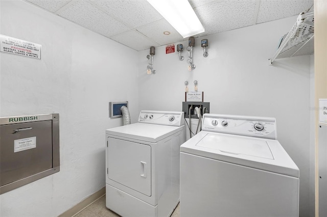 laundry area featuring separate washer and dryer