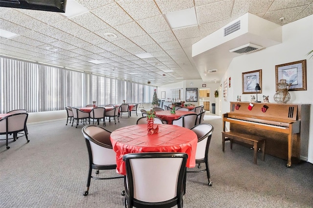 view of carpeted dining room