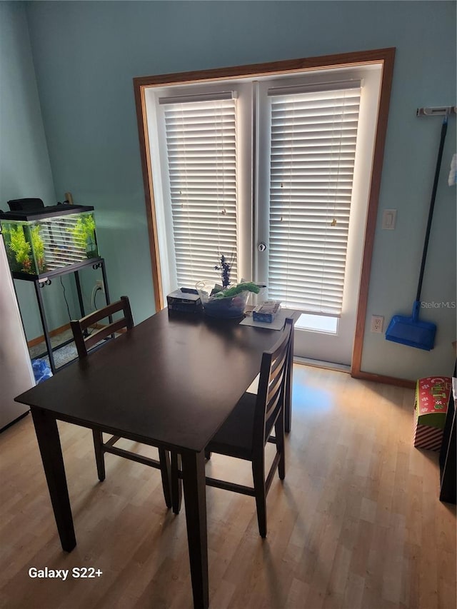 dining area featuring light hardwood / wood-style floors