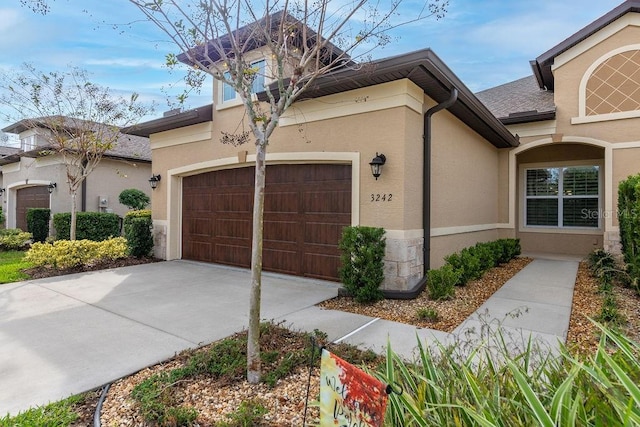 view of front of house with a garage