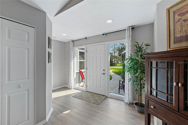 foyer featuring light hardwood / wood-style floors