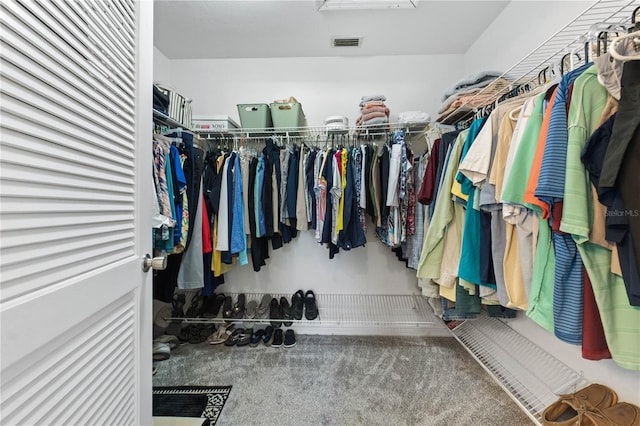 spacious closet featuring carpet