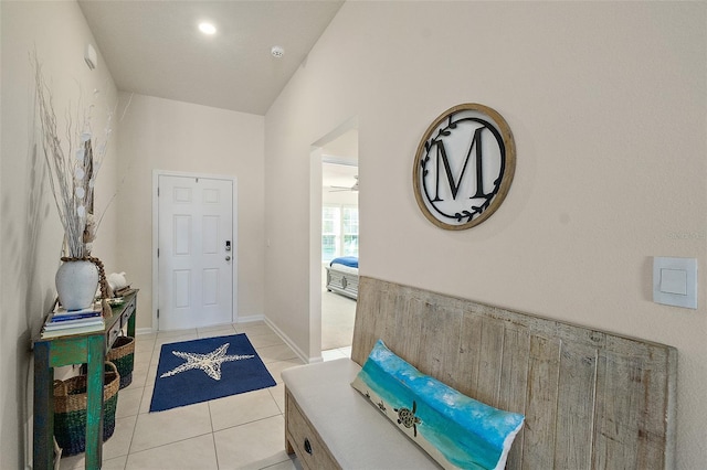 entrance foyer featuring light tile patterned floors