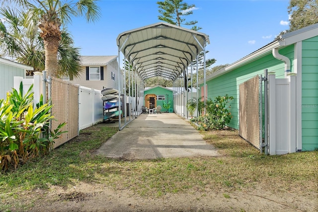 view of car parking with a carport