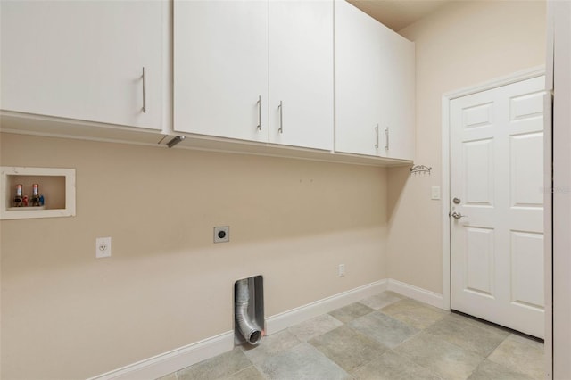 washroom featuring electric dryer hookup, cabinets, and hookup for a washing machine