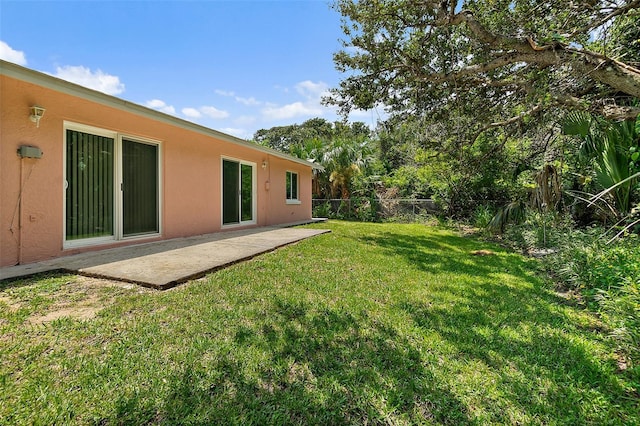 view of yard with a patio area