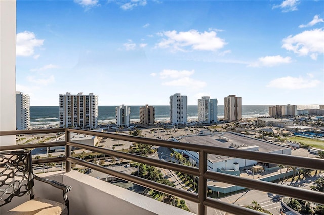 balcony with a water view