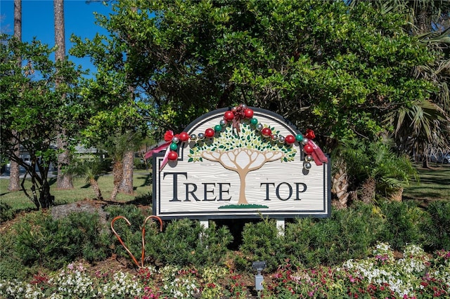 view of community sign