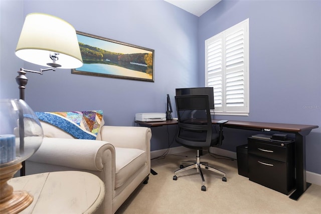 office space with light colored carpet and a wealth of natural light