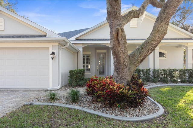 view of front of house with a garage