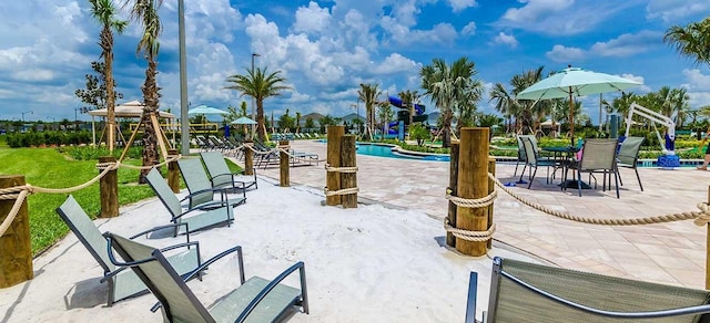 view of home's community with a patio area and a pool