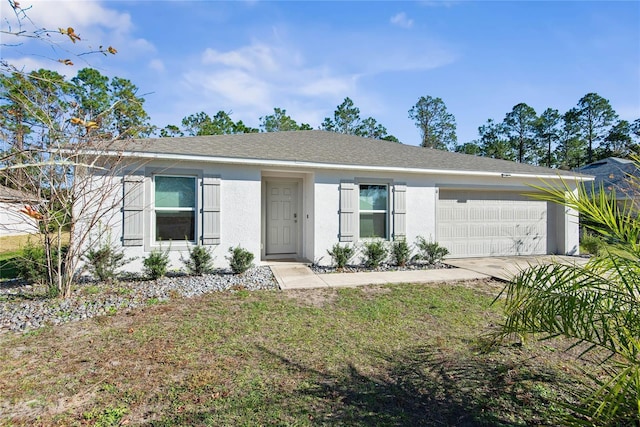 ranch-style home with a garage