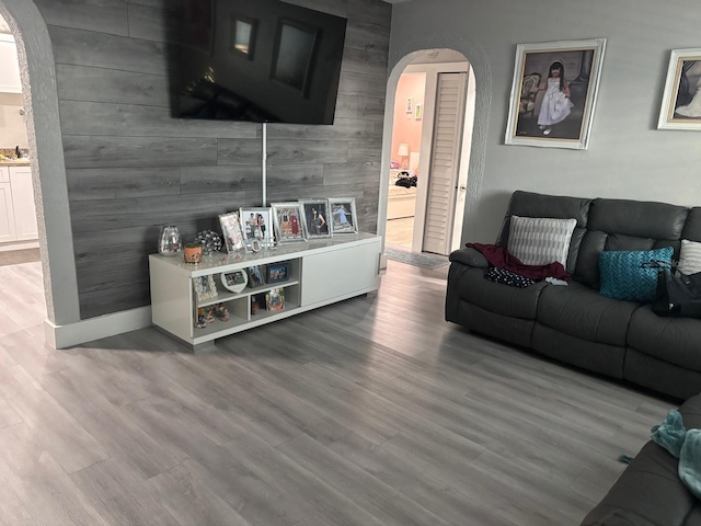 living room featuring hardwood / wood-style floors