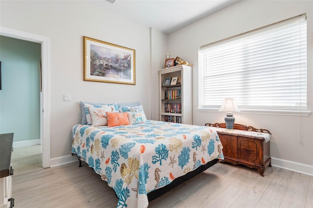 bedroom featuring light hardwood / wood-style flooring